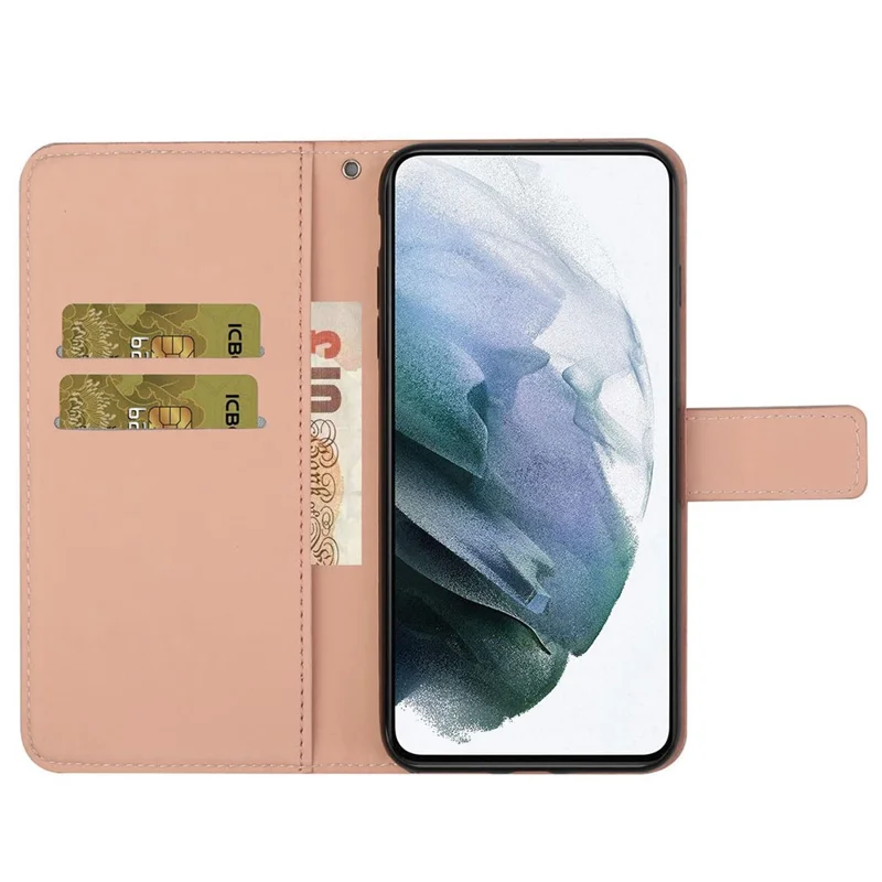 Для Samsung Galaxy A14 5G Antipratch Etnic Style Close Printed Case Кожа+подставка Для Мобильного Телефона Tpu. - Розовый
