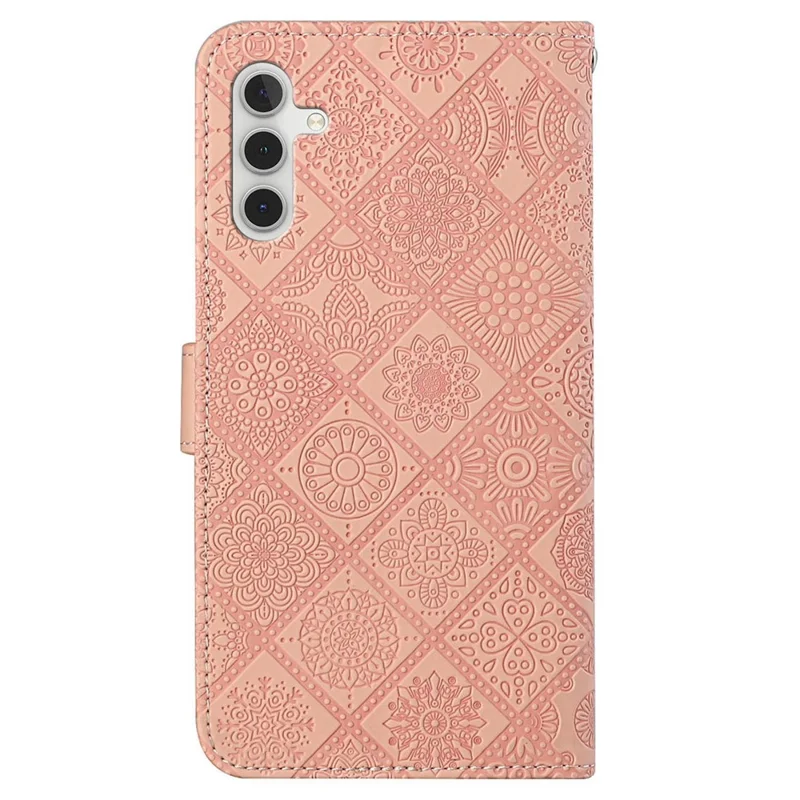 Для Samsung Galaxy A14 5G Antipratch Etnic Style Close Printed Case Кожа+подставка Для Мобильного Телефона Tpu. - Розовый