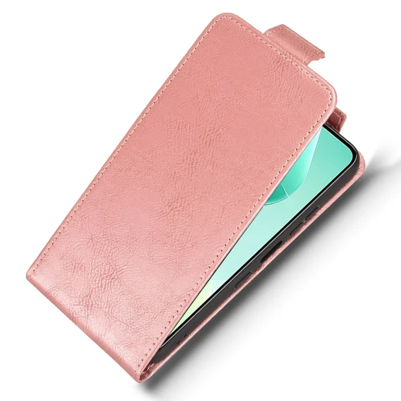 For Infinix Hot 60i 4G  /  Hot 60 5G Stand Case Magnetic Clasp Vertical Flip Leather Phone Cover with Card Holder - Rose Gold