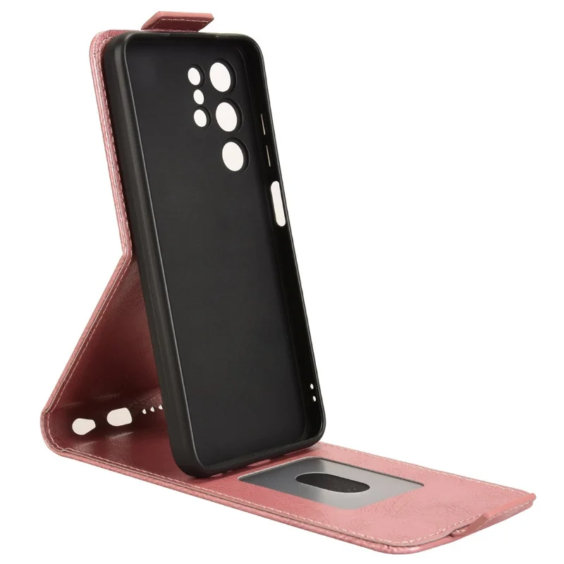 Pour Oukitel C1 Pro / C1 Étui avec Fermoir Magnétique à Rabat Vertical en Cuir pour Téléphone avec Porte-Cartes - Or Rose