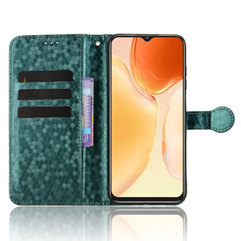 För Oukitel C61 Pro / C61 plånboksända med prickmönster av PU-läder med handledsband - Grön