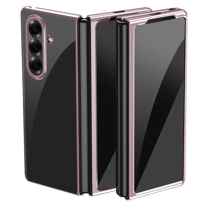 Étui pour Samsung Galaxy Z Fold7 5G - Coque rigide transparente avec placage électrolytique - Or Rose