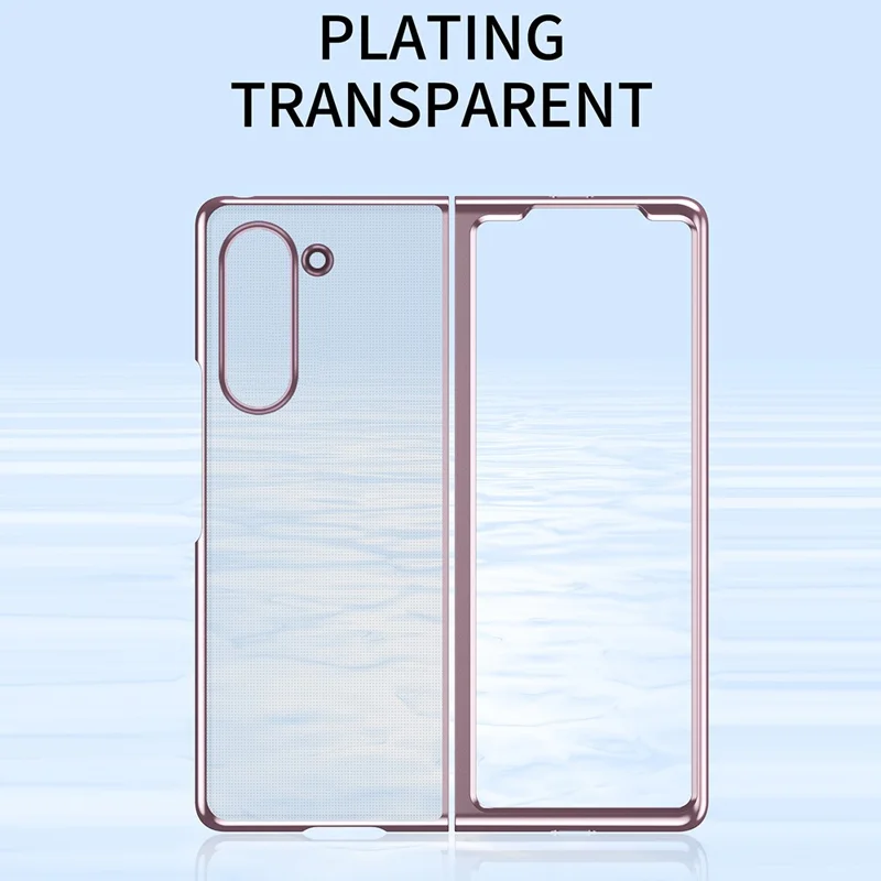 Étui pour Samsung Galaxy Z Fold7 5G - Coque rigide transparente avec placage électrolytique - Or Rose