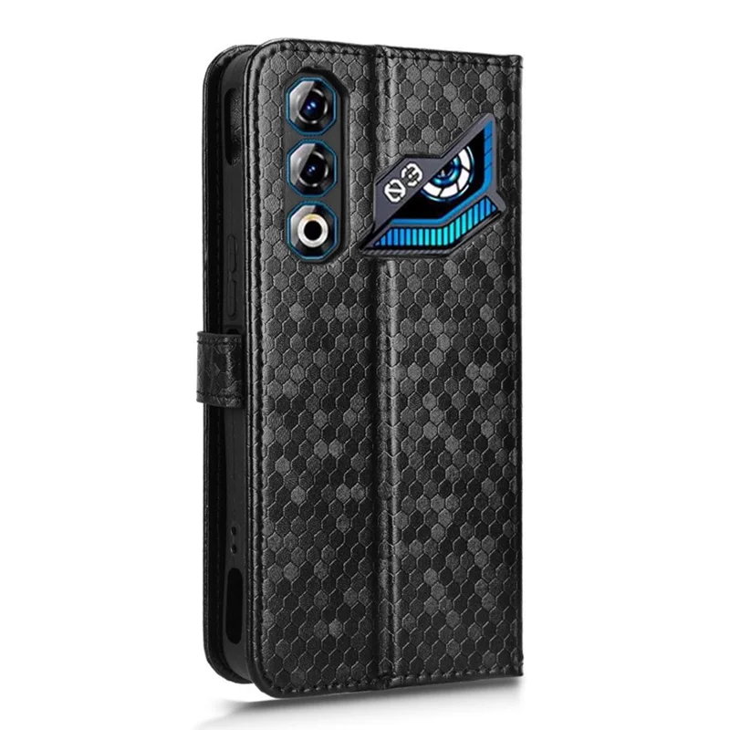 For ZTE nubia Neo 3 GT 5G Wallet Case Dot Pattern Imprint PU Leather Phone Cover with Wrist Strap - Black