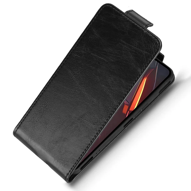 For ZTE nubia Neo 3 GT 5G Stand Case Magnetic Clasp Vertical Flip Leather Phone Cover with Card Holder - Black