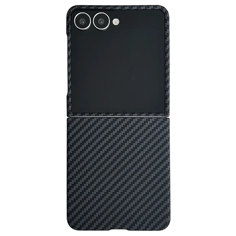 For Samsung Galaxy Z Flip7 5G Magnetic Case Carbon Fiber Texture Slim Shockproof PC Phone Cover - Black