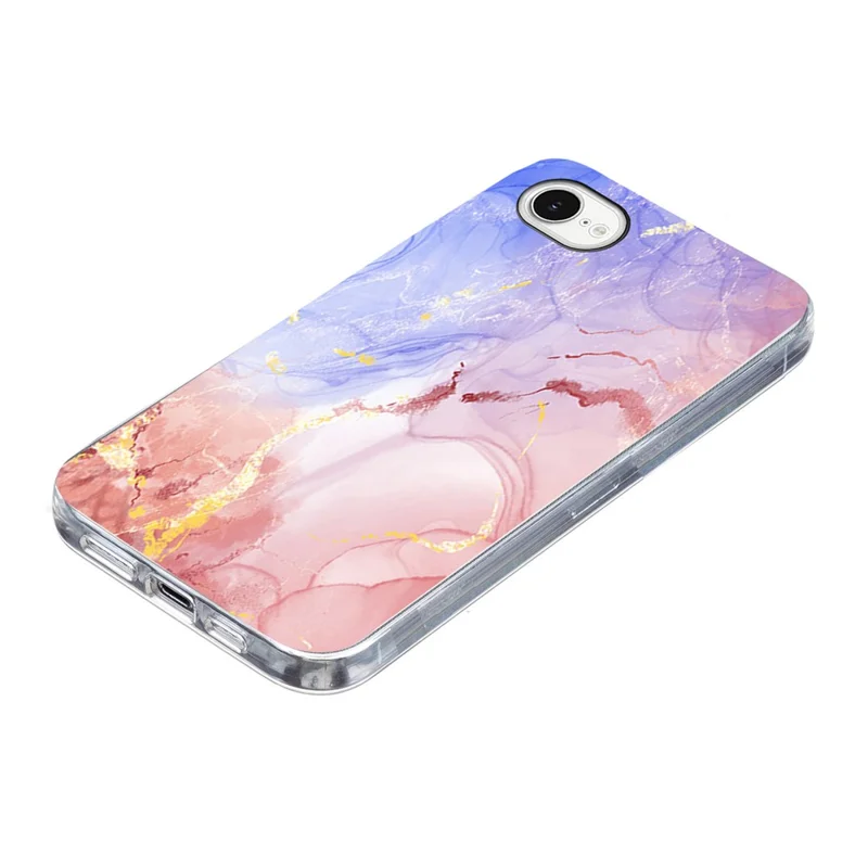 For iPhone SE (2022) / (2020) / 8 / 7 Case Marble Pattern Printing Soft TPU Phone Cover - Pink