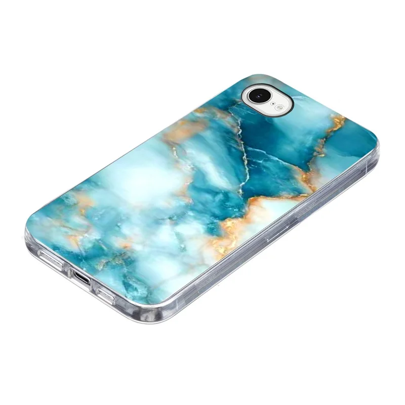 For iPhone SE (2022) / (2020) / 8 / 7 Case Marble Pattern Printing Soft TPU Phone Cover - Blue