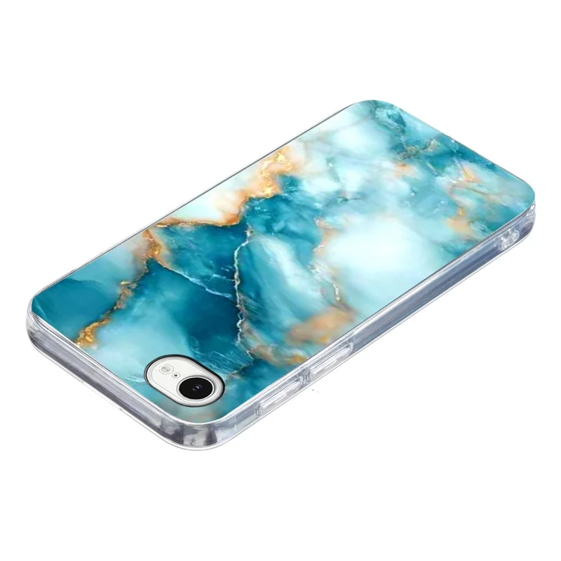 For iPhone SE (2022) / (2020) / 8 / 7 Case Marble Pattern Printing Soft TPU Phone Cover - Blue