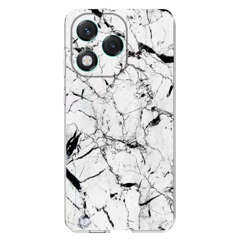 For Honor 400 Lite 5G Case Marble Pattern Printing Soft TPU Phone Cover - White