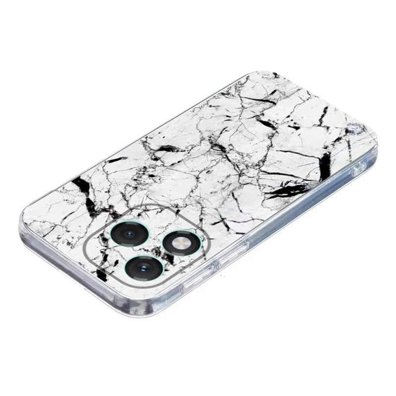 For Honor 400 Lite 5G Case Marble Pattern Printing Soft TPU Phone Cover - White