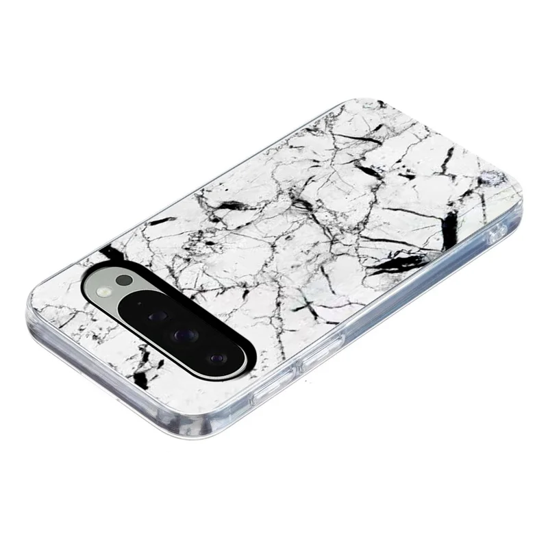 For Google Pixel 9 / 9 Pro / 10 Pro Case Marble Pattern Printing Soft TPU Phone Cover - White