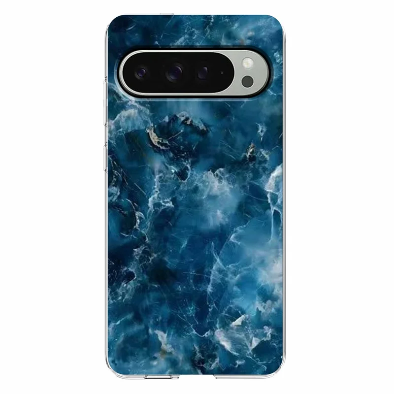 For Google Pixel 9 Pro XL / 10 Pro XL Case Marble Pattern Printing Soft TPU Phone Cover - Grey