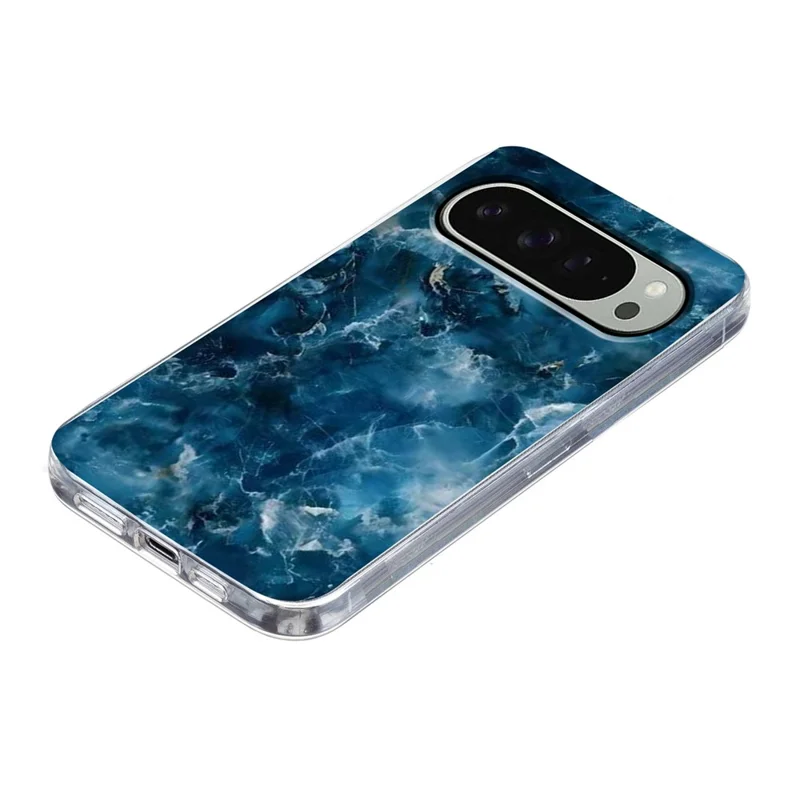 For Google Pixel 9 Pro XL / 10 Pro XL Case Marble Pattern Printing Soft TPU Phone Cover - Grey