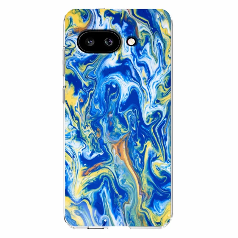 For Google Pixel 9a Case Marble Pattern Printing Soft TPU Phone Cover - Sky Blue