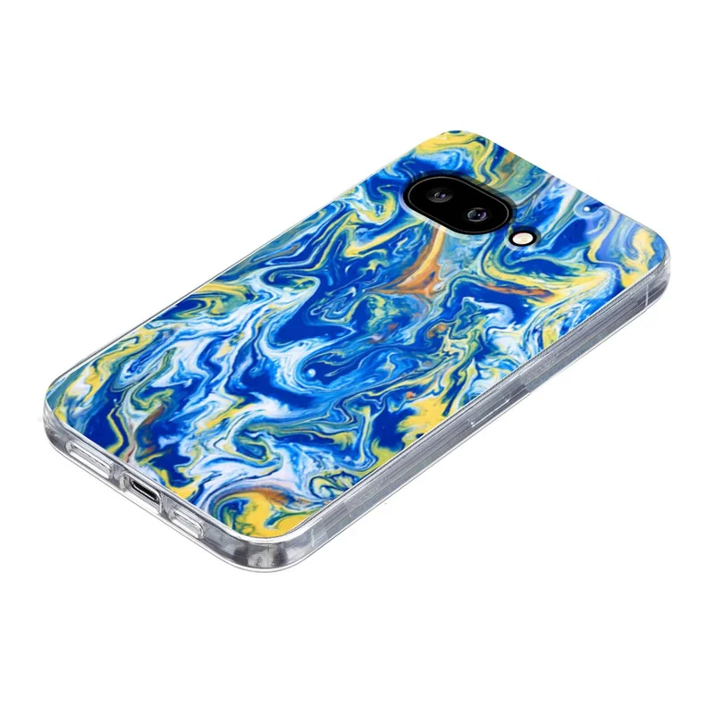 For Google Pixel 9a Case Marble Pattern Printing Soft TPU Phone Cover - Sky Blue