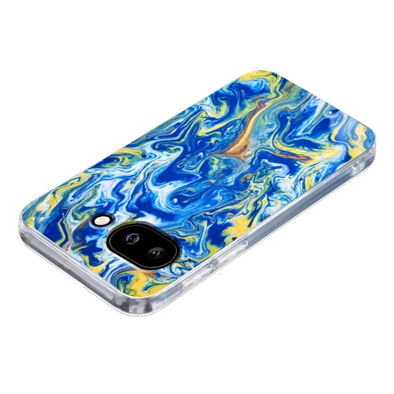 For Google Pixel 9a Case Marble Pattern Printing Soft TPU Phone Cover - Sky Blue