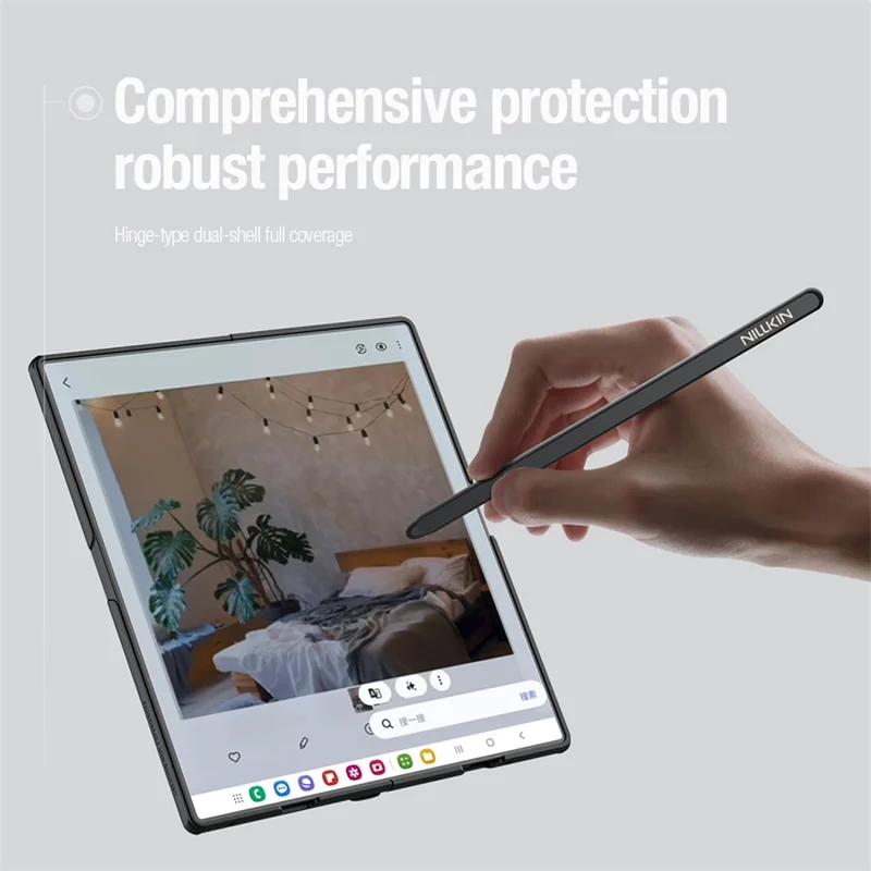 NILLKIN Super Frosted Shield Fold for Samsung Galaxy Z Fold7 5G Case Compatible with MagSafe PC Matte Phone Cover with Stylus Pen - Green