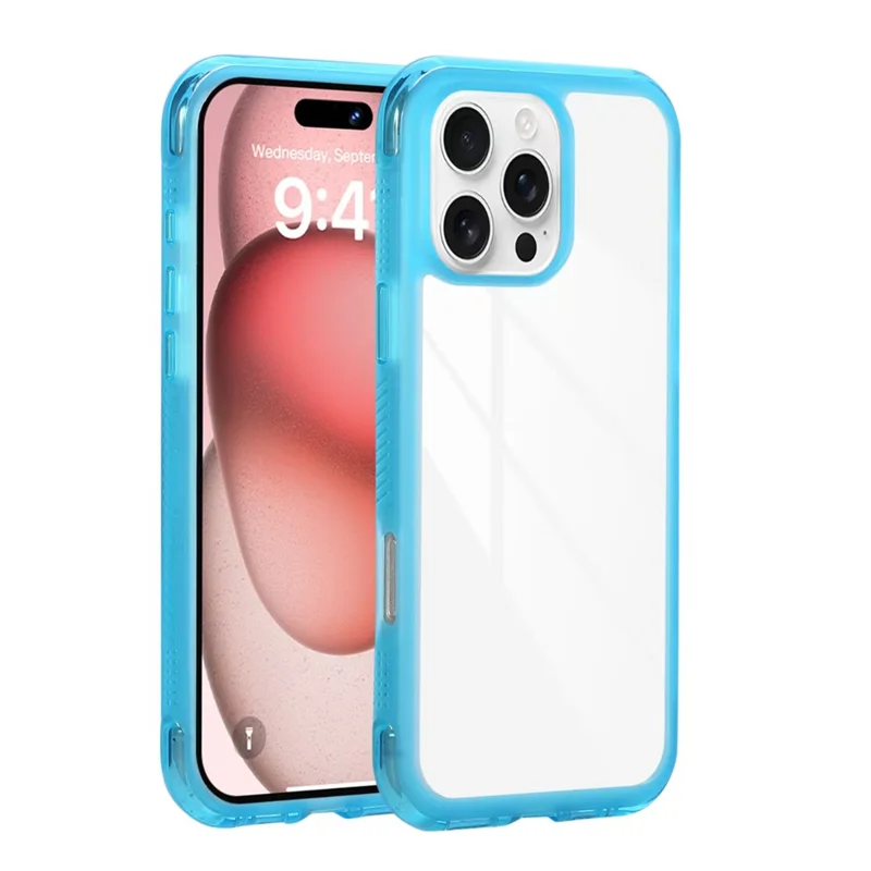 For iPhone 16 Pro Max Case Shockproof TPU + PC Phone Back Cover - Blue