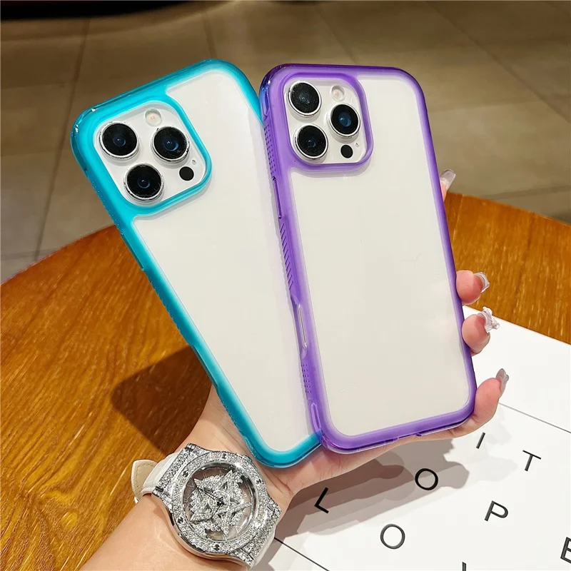 For iPhone 16 Pro Max Case Shockproof TPU + PC Phone Back Cover - Blue