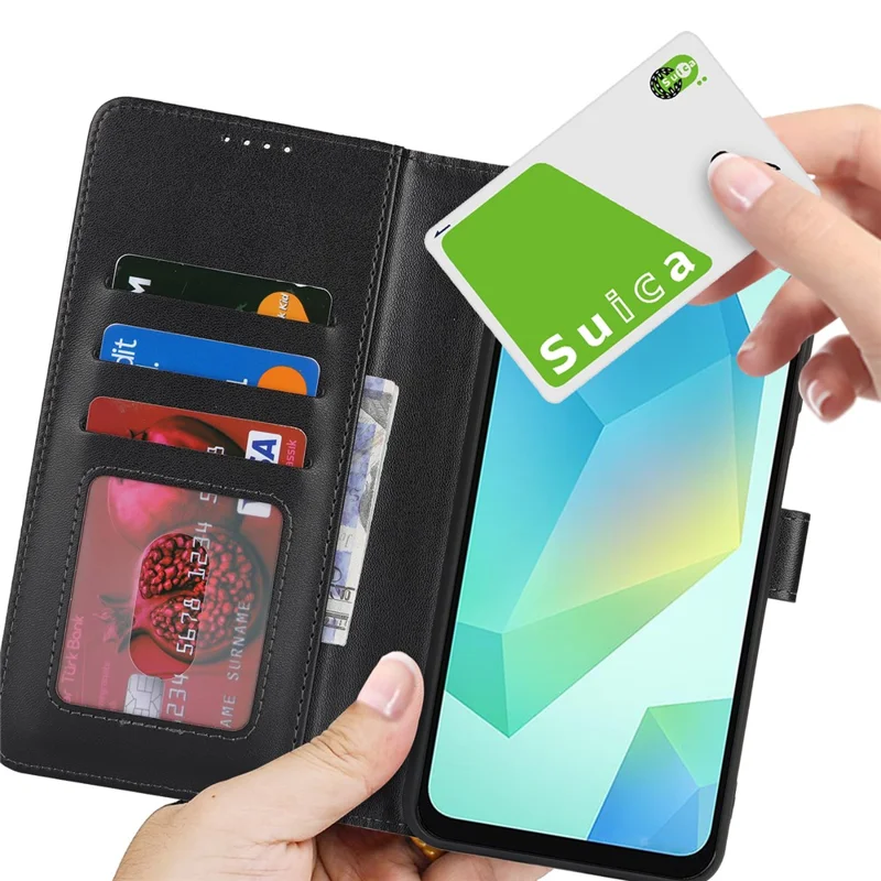 For Samsung Galaxy A16 5G / A16 4G Stand Case Shockproof Leather Wallet Phone Cover - Black