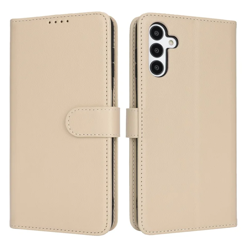 For Samsung Galaxy A16 5G / A16 4G Stand Case Shockproof Leather Wallet Phone Cover - Beige