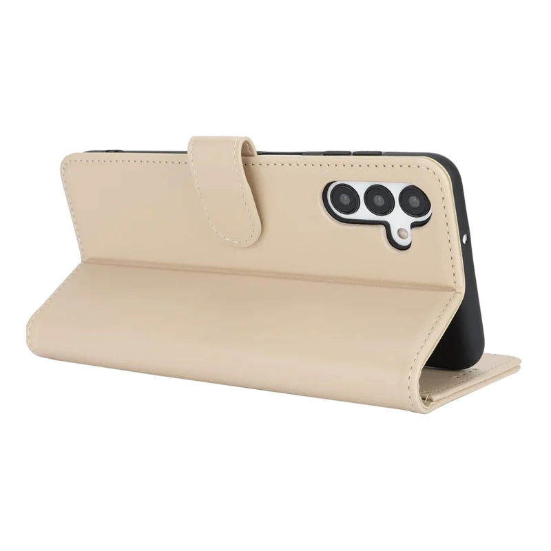 For Samsung Galaxy A16 5G / A16 4G Stand Case Shockproof Leather Wallet Phone Cover - Beige