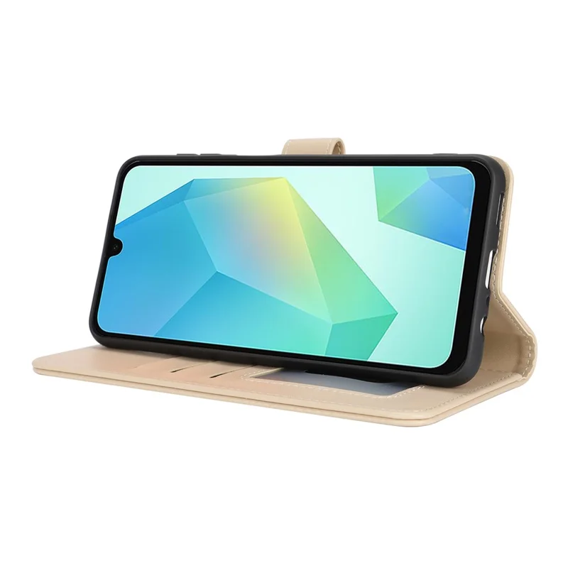 For Samsung Galaxy A16 5G / A16 4G Stand Case Shockproof Leather Wallet Phone Cover - Beige