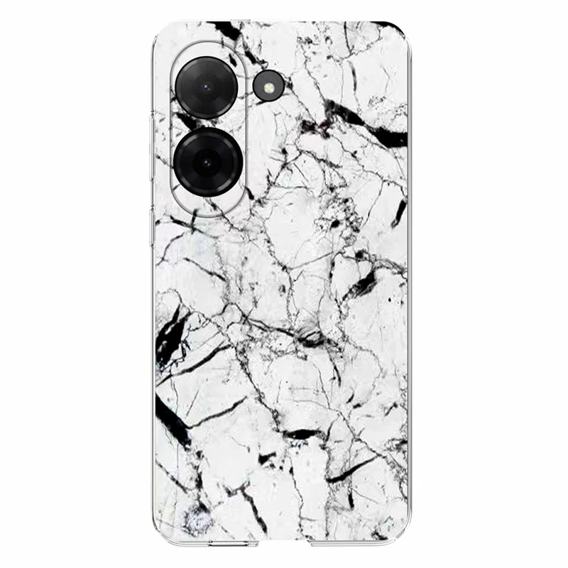 Soft TPU Case for Xiaomi Redmi A5 NFC (173.45mm) Marble Pattern Printing Phone Cover - White