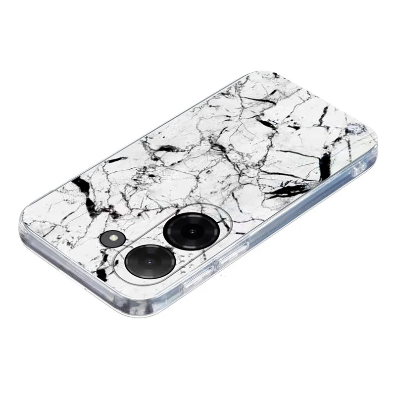 Soft TPU Case for Xiaomi Redmi A5 NFC (173.45mm) Marble Pattern Printing Phone Cover - White