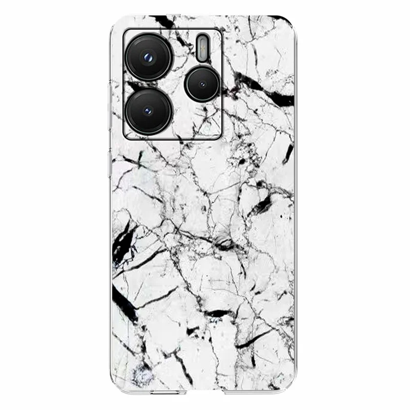 Cover per Xiaomi Redmi Note 14 4G (163,25mm) in TPU Morbido con Stampa a Motivo Marmoreo - Bianco