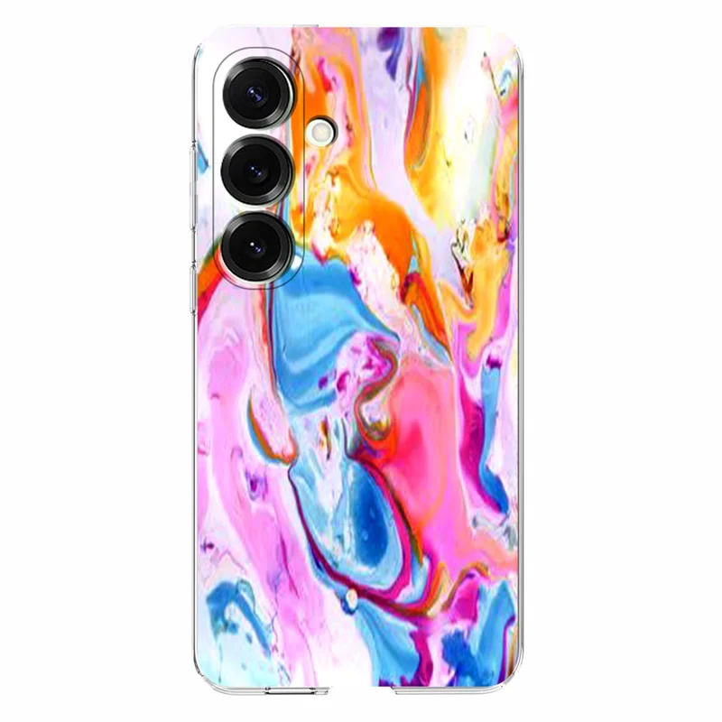 For Samsung Galaxy S25 / S24 Case Marble Pattern Printing Soft TPU Phone Cover - Colorful