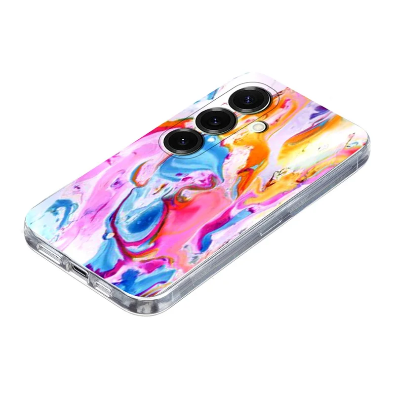 For Samsung Galaxy S25 / S24 Case Marble Pattern Printing Soft TPU Phone Cover - Colorful