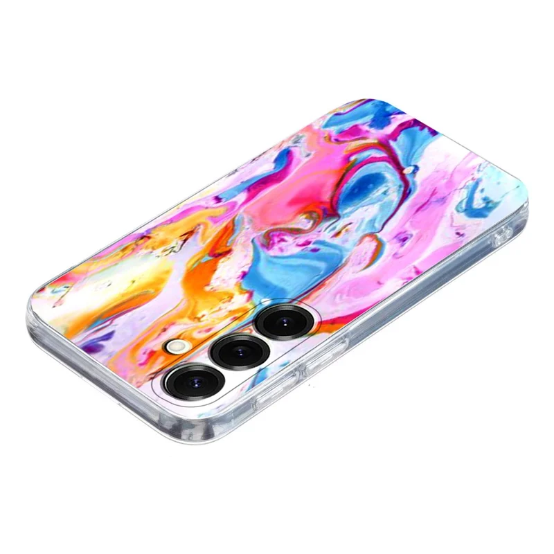 For Samsung Galaxy S25 / S24 Case Marble Pattern Printing Soft TPU Phone Cover - Colorful