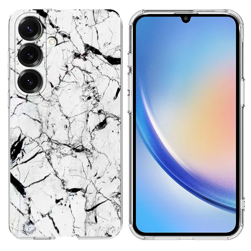 For Samsung Galaxy A15 4G / A15 5G Case Marble Pattern Printing Soft TPU Phone Cover - White