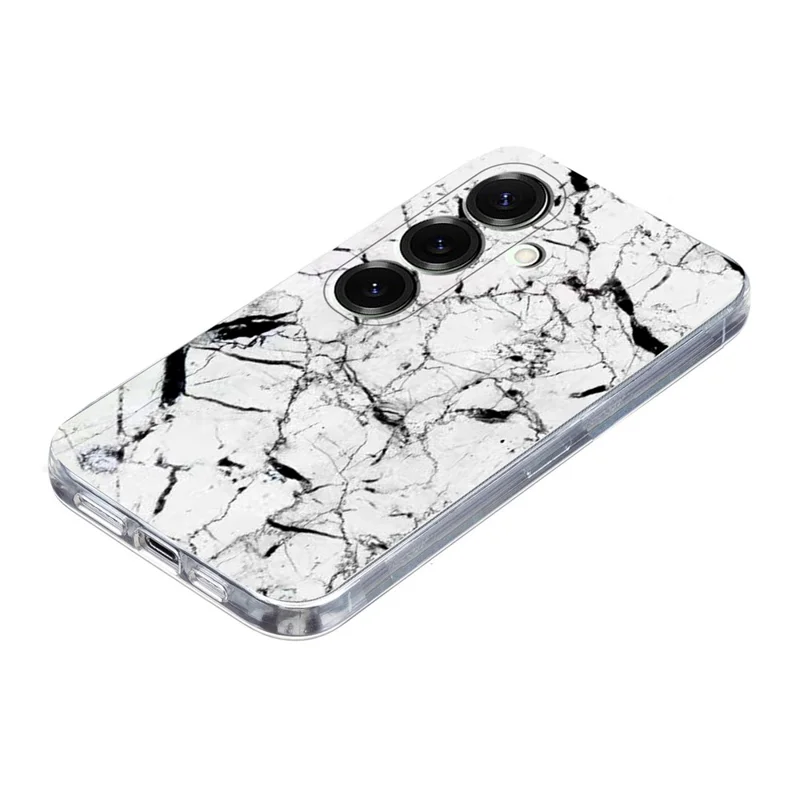 For Samsung Galaxy A15 4G / A15 5G Case Marble Pattern Printing Soft TPU Phone Cover - White