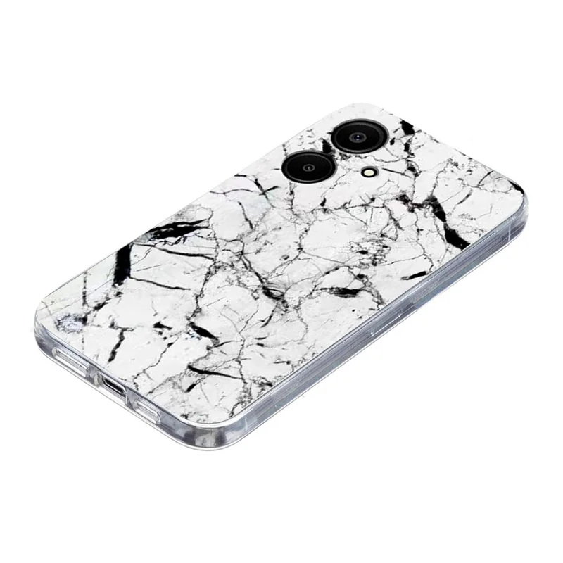 For Samsung Galaxy A06 4G / A06 5G Case Marble Pattern Printing Soft TPU Phone Cover - White
