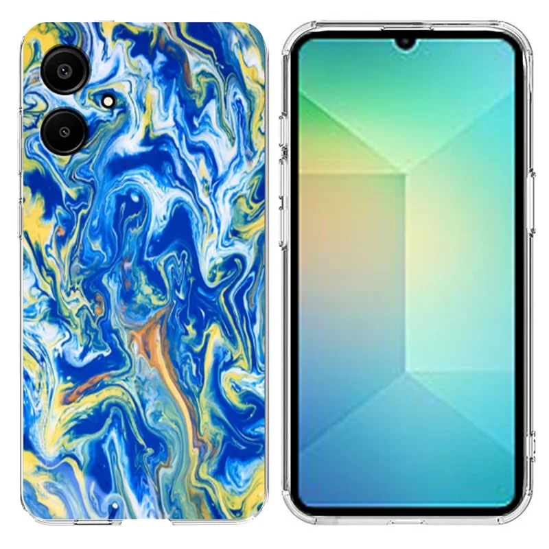 For Samsung Galaxy A05 4G / F05 / M05 4G Case Marble Pattern Printing Soft TPU Phone Cover - Sky Blue