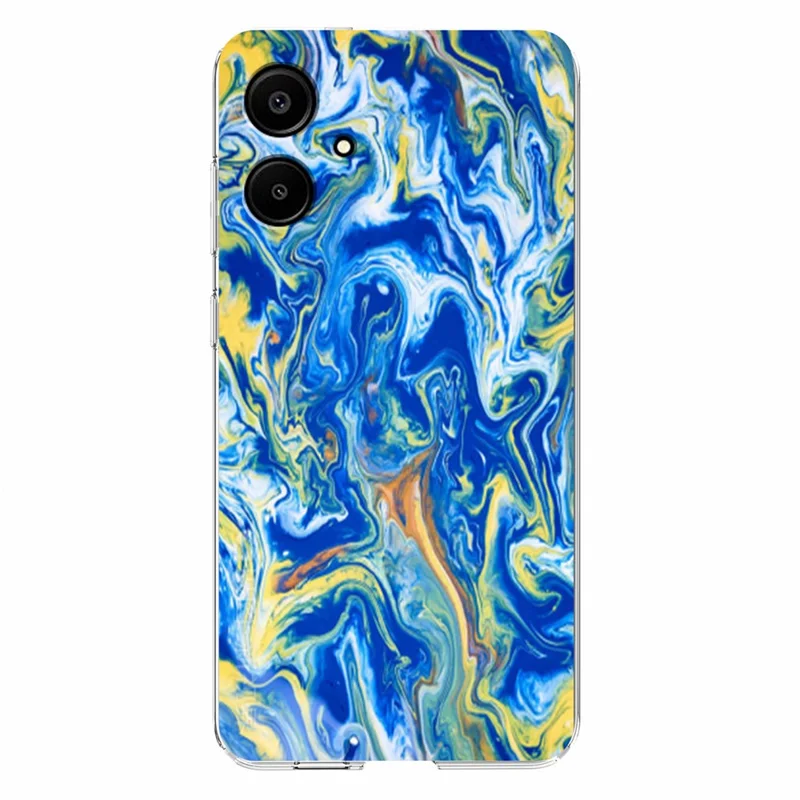 For Samsung Galaxy A05 4G / F05 / M05 4G Case Marble Pattern Printing Soft TPU Phone Cover - Sky Blue