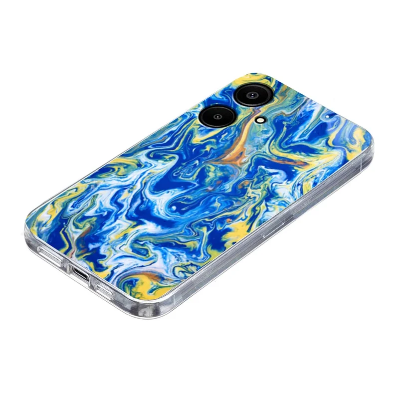 For Samsung Galaxy A05 4G / F05 / M05 4G Case Marble Pattern Printing Soft TPU Phone Cover - Sky Blue