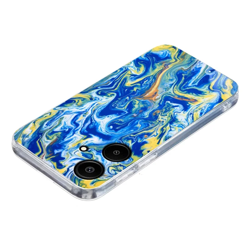 For Samsung Galaxy A05 4G / F05 / M05 4G Case Marble Pattern Printing Soft TPU Phone Cover - Sky Blue