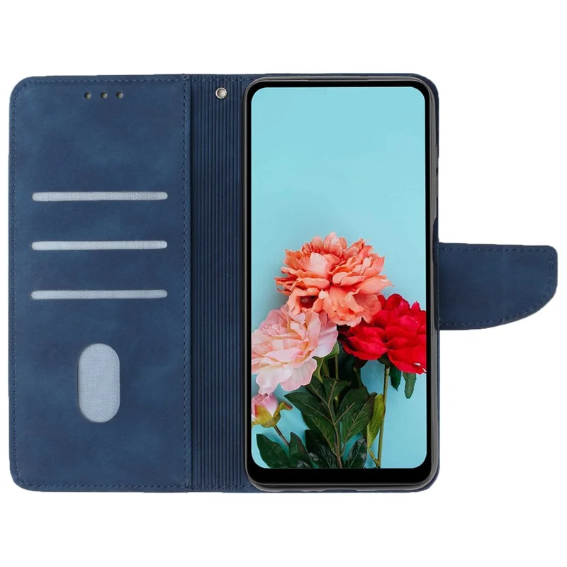 Mobile Phone Case for Samsung Galaxy A23e, Solid Color PU Leather Coated TPU Magnetic Closure Stand Flip Phone Cover - Blue