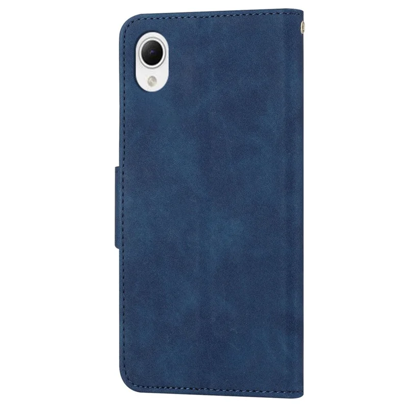 Mobile Phone Case for Samsung Galaxy A23e, Solid Color PU Leather Coated TPU Magnetic Closure Stand Flip Phone Cover - Blue