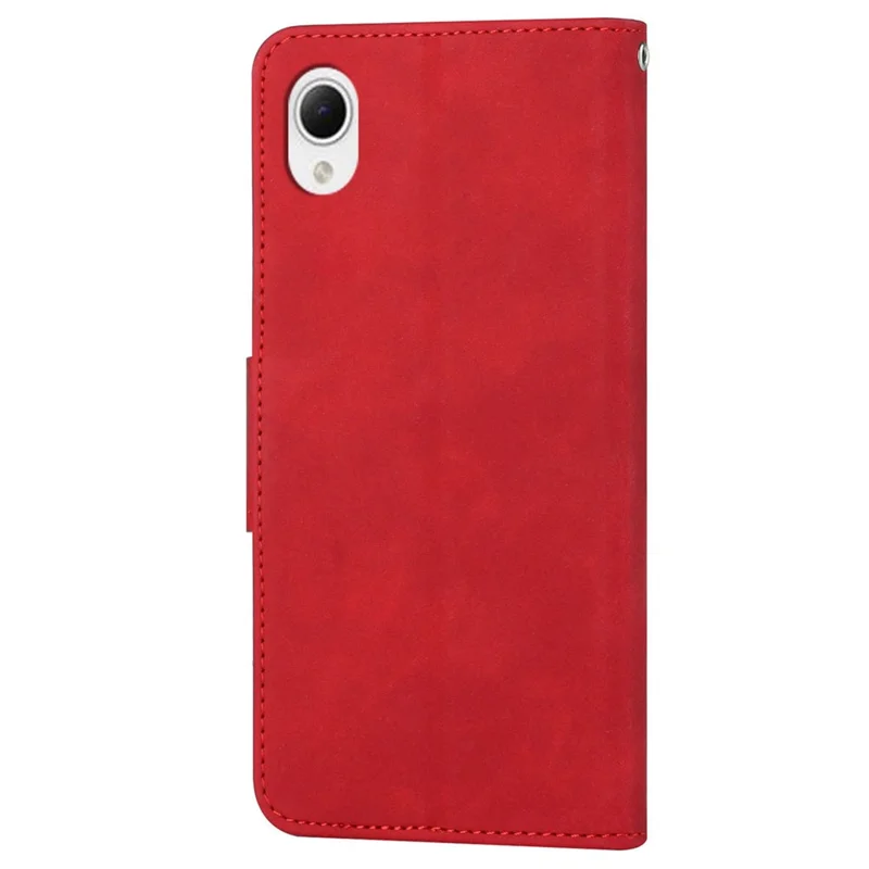 Mobile Phone Case for Samsung Galaxy A23e, Solid Color PU Leather Coated TPU Magnetic Closure Stand Flip Phone Cover - Red