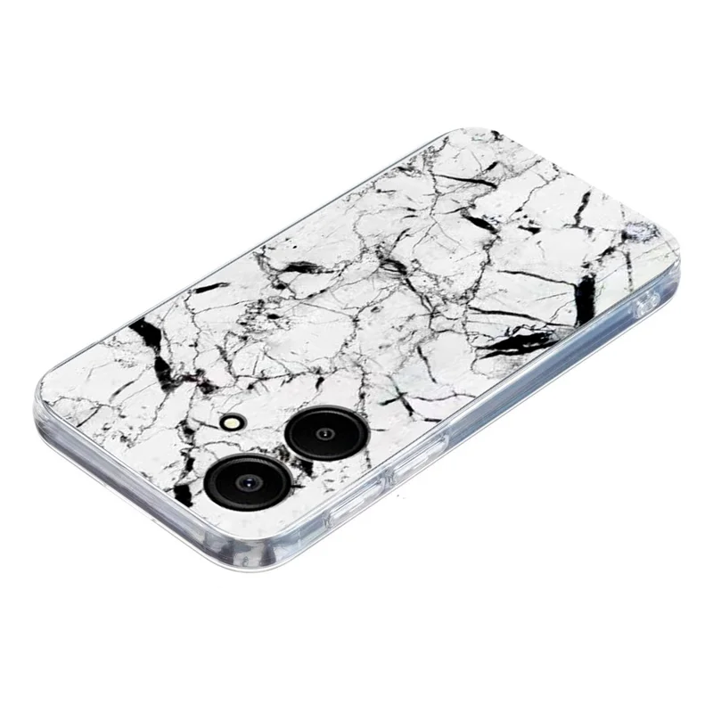 For Samsung Galaxy A07 4G Case Marble Pattern Printing Soft TPU Phone Cover - White