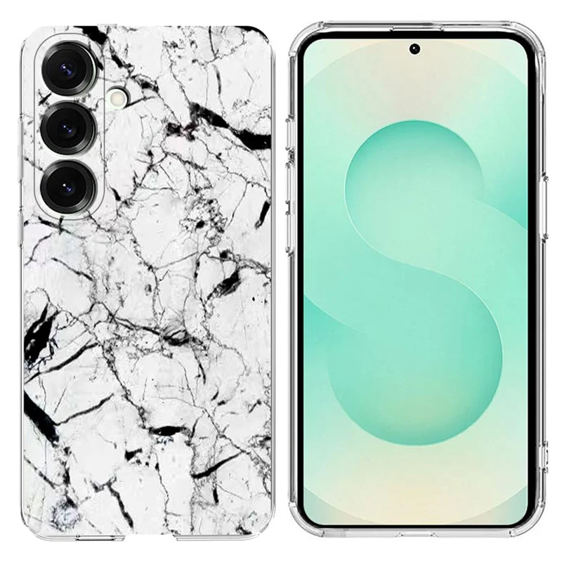 Pour Samsung Galaxy A26 5G / A17 5G Coque Motif Marbre Impression Souple TPU - Blanc