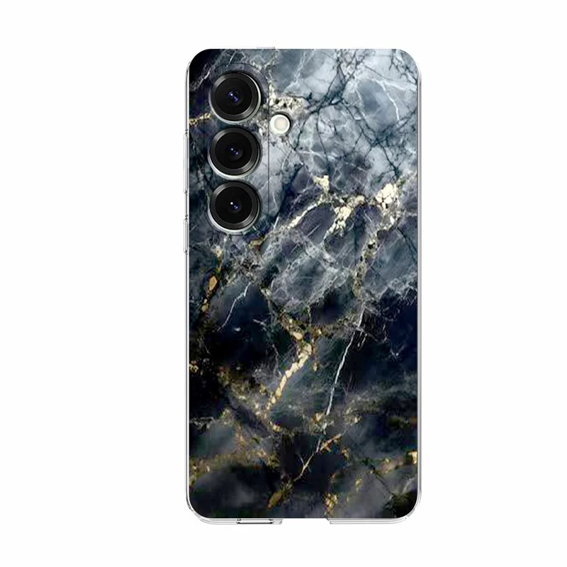 For Samsung Galaxy A25 5G (Global) (161.0mm) Case Marble Pattern Printing Soft TPU Phone Cover - Black