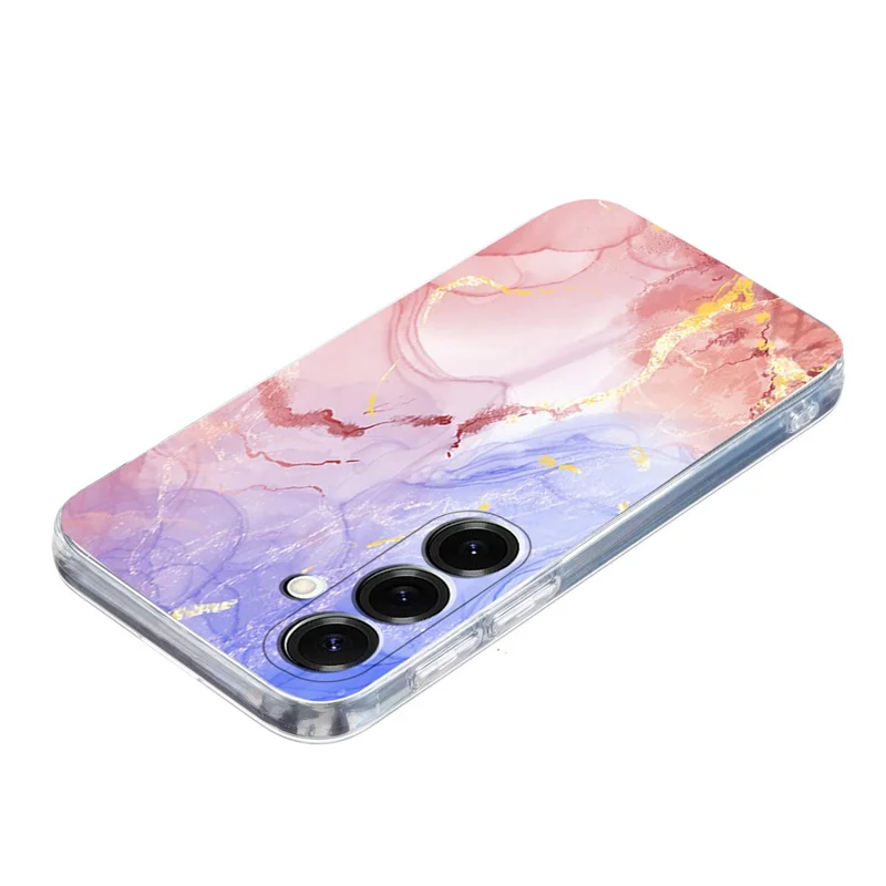 For Samsung Galaxy A34 5G Case Marble Pattern Printing Soft TPU Phone Cover - Pink
