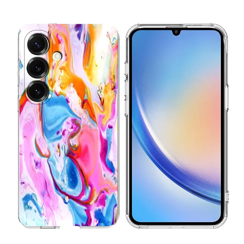 For Samsung Galaxy A54 5G Case Marble Pattern Printing Soft TPU Phone Cover - Colorful