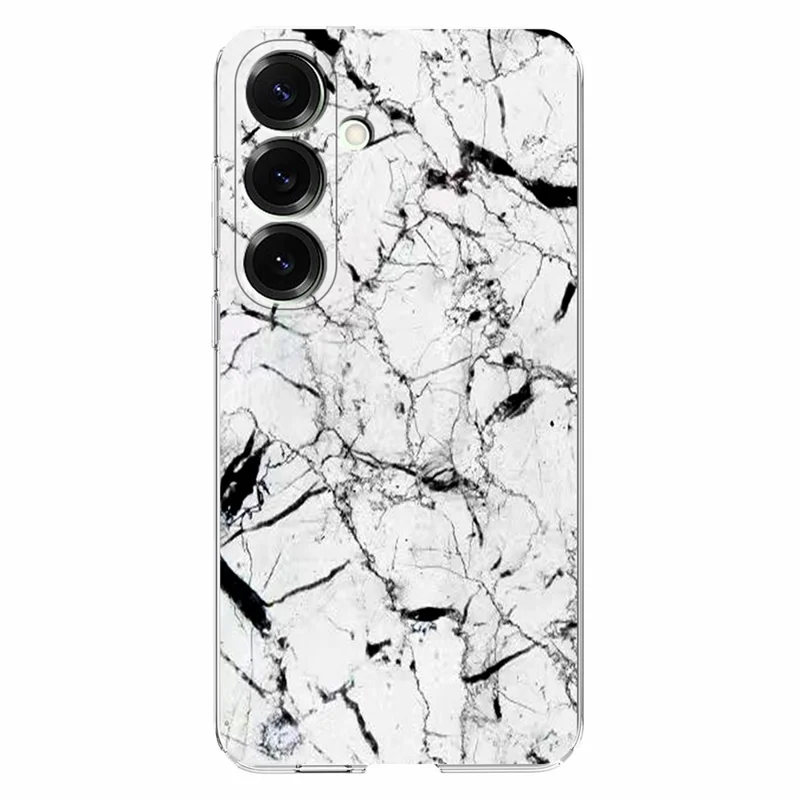 For Samsung Galaxy S24 FE Case Marble Pattern Printing Soft TPU Phone Cover - White